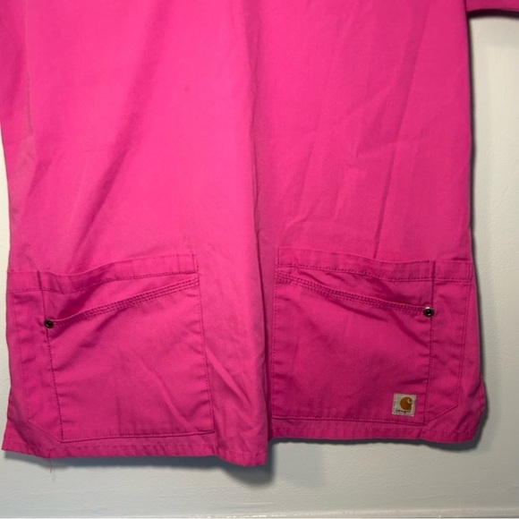 Carhartt Pink Short Sleeve Scrub Top with Front Pockets Size Small - Picture 3 of 8